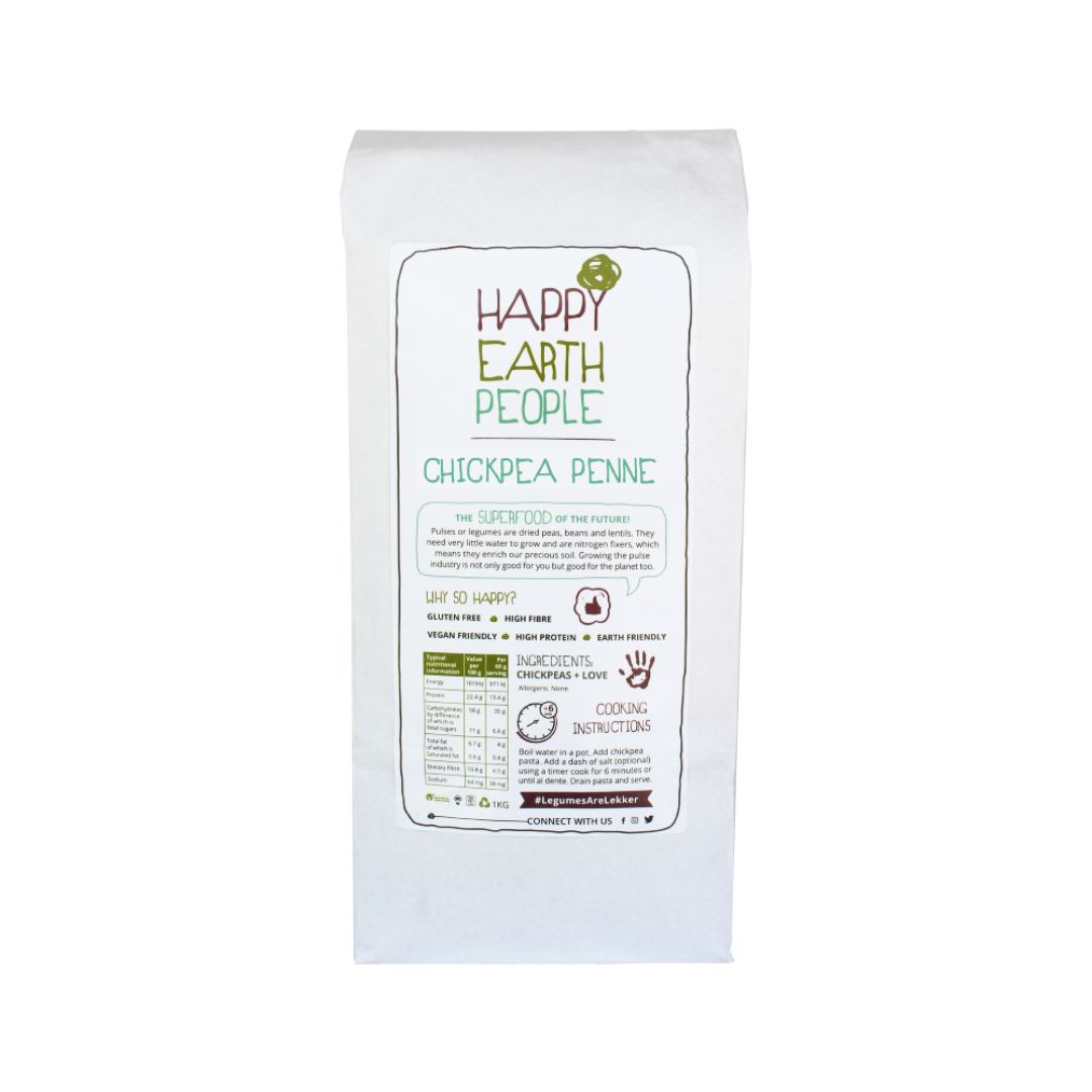 Penne-Chickpea_1kg_folded-01 Happy Earth People - Chickpea Penne Pasta - 1kg - Image 1