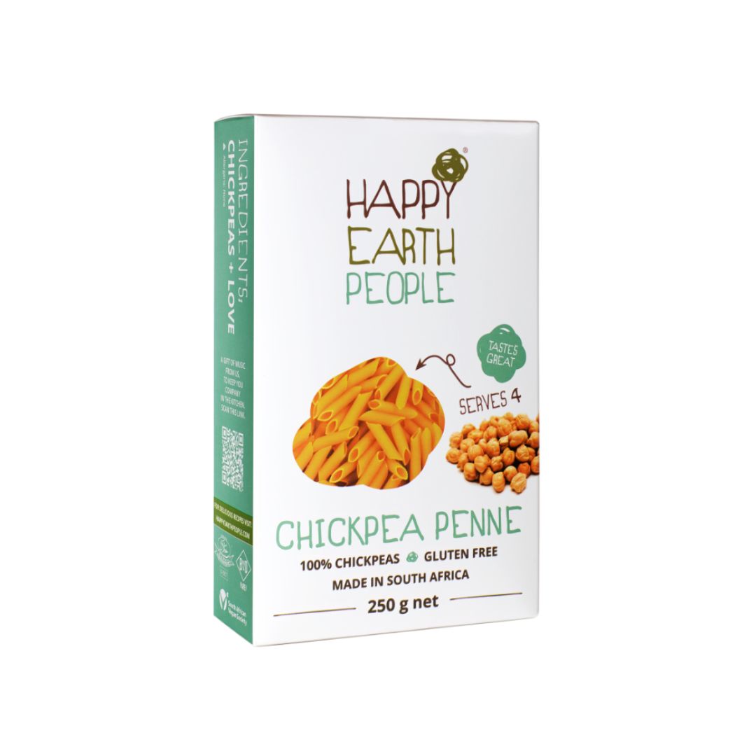 chickpea_penne Happy Earth People - Chickpea Penne Pasta - 250g - Image 1