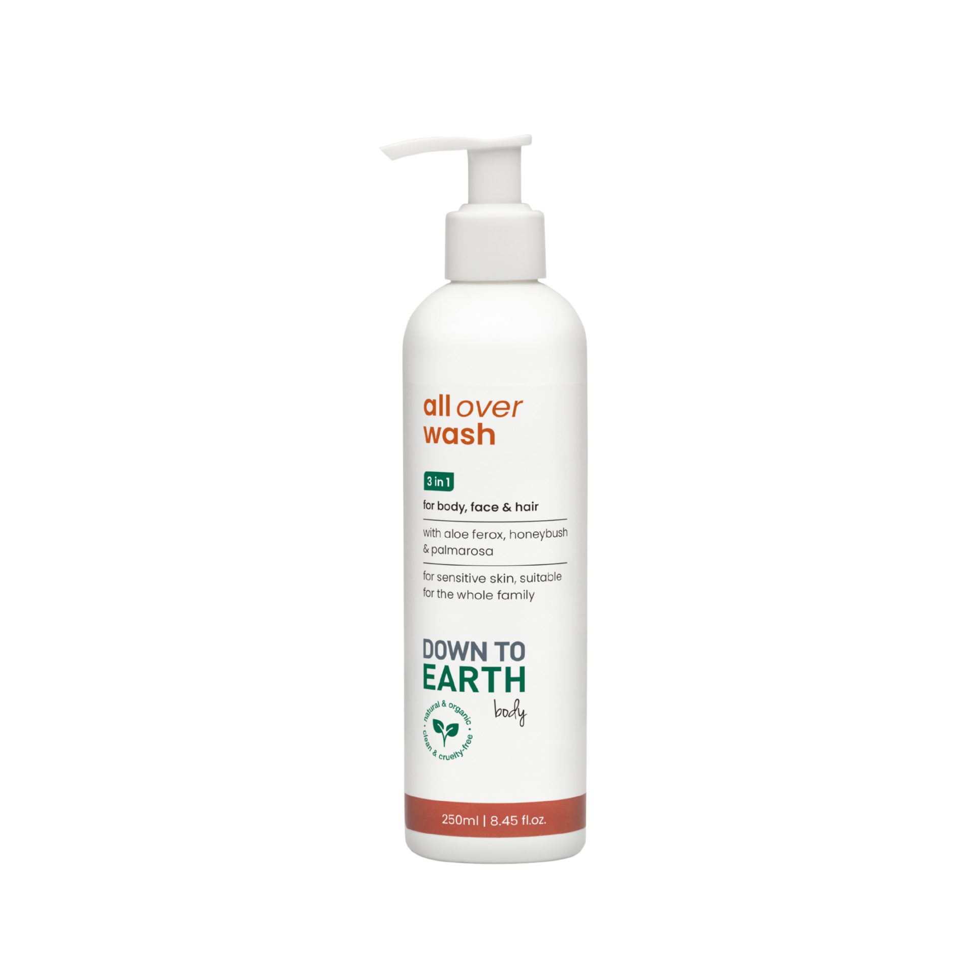 AOW250ml Down to Earth - All-Over Body Wash - 250ml - Image 1