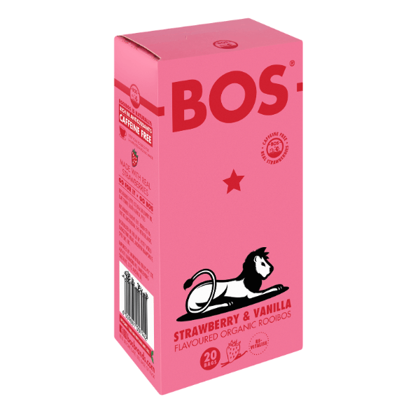 Bos Strawberry BOS Organic Rooibos Strawberry & Vanilla - 20 teabags - Image 1